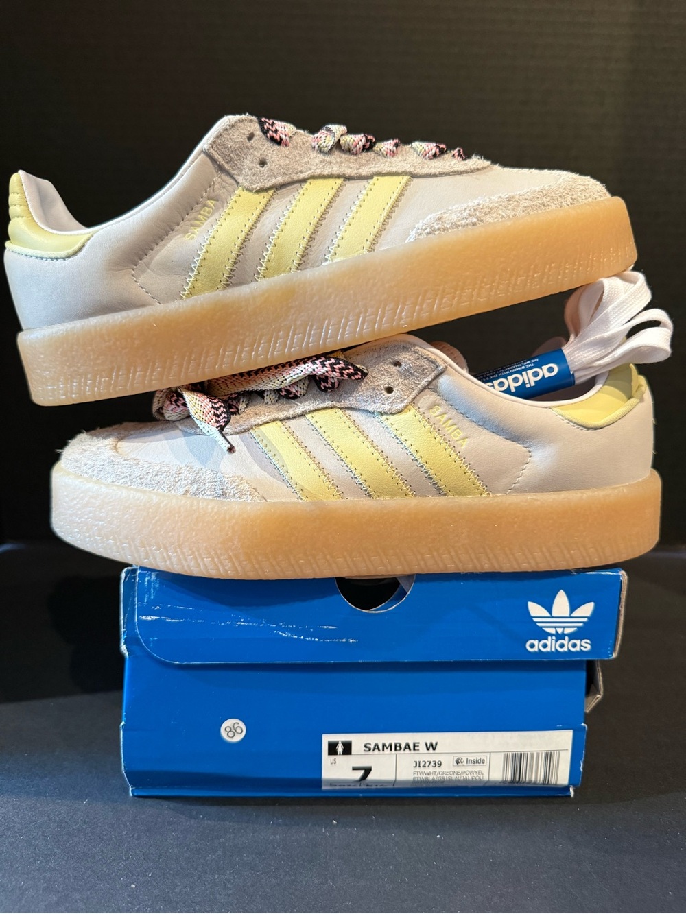 adidas Women’s Sambae W Casual Shoes - White & Yellow